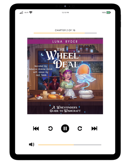 Tablet with audiobook of The Wheel Deal by Luna Ryder